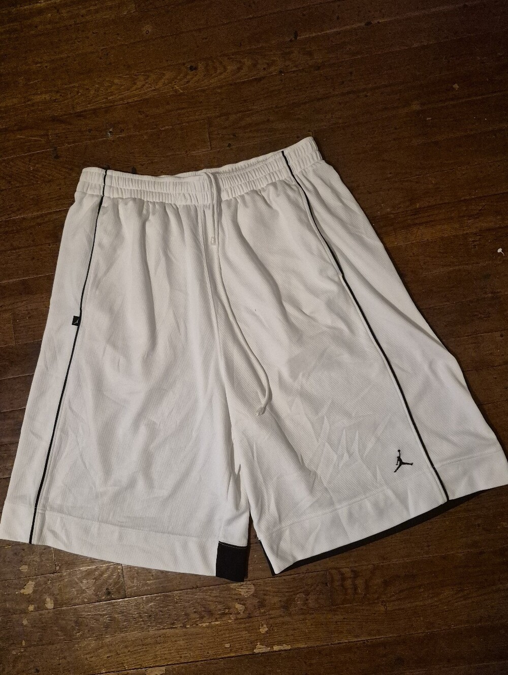 Jordan White Basketball Shorts with Black Trim Mens Sz 3XL